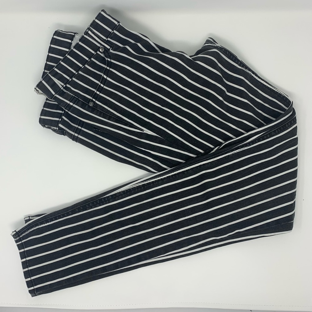 H&M striped black and white pants sz 8 run small
